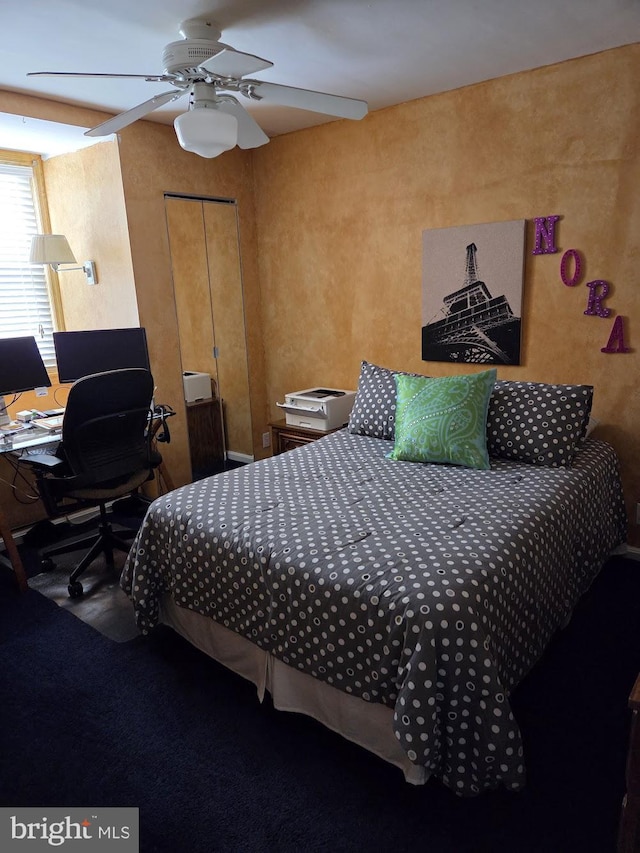 6132 Charles St, Philadelphia, PA 19135 - bedroom featuring an office area and ceiling fan