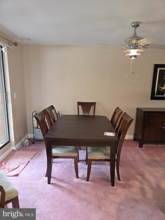 6132 Charles St, Philadelphia, PA 19135 - dining space featuring light carpet and ceiling fan