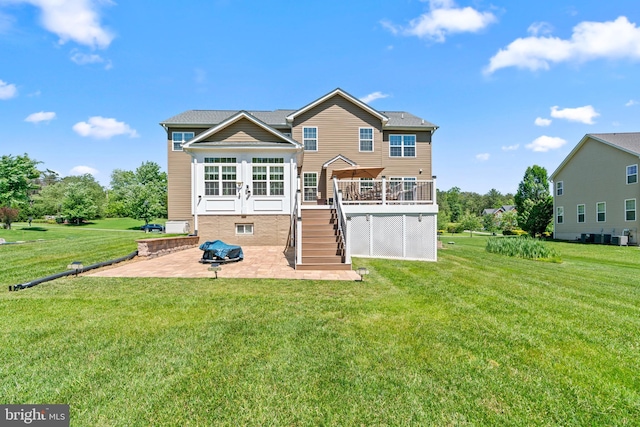 4479 Coachmans Path Ct, Waldorf, MD 20601 - back of house featuring a patio area, stairs, a deck, and a yard