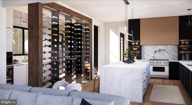 2468 River Rd, New Hope, PA 18938 - wine cellar with wood finished floors and a sink