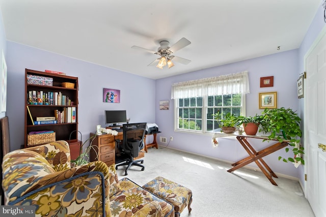114 Ketterer Ct, Lawrence, NJ 08648 - carpeted office space featuring baseboards and a ceiling fan