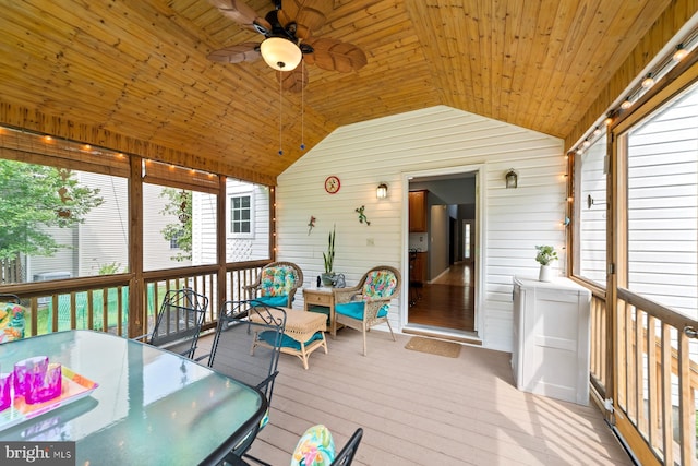 114 Ketterer Ct, Lawrence, NJ 08648 - sunroom with a ceiling fan, vaulted ceiling, healthy amount of natural light, and outdoor dining area