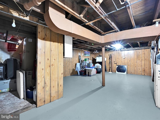 332 W Maple St, York, PA 17401 - unfinished basement with wood walls