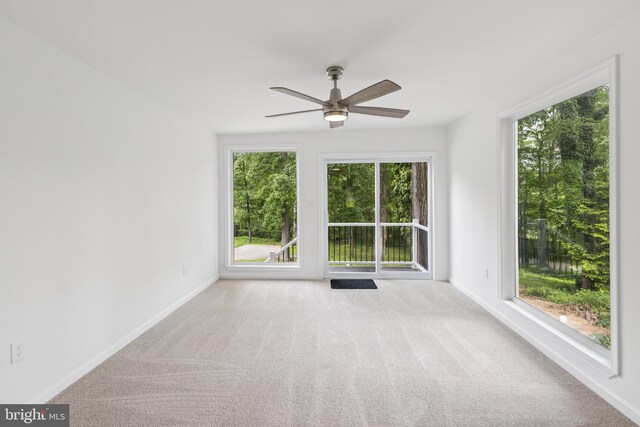 6612 Jacks Ct, Mount Airy, MD 21771 - unfurnished room with plenty of natural light, a ceiling fan, and carpet floors