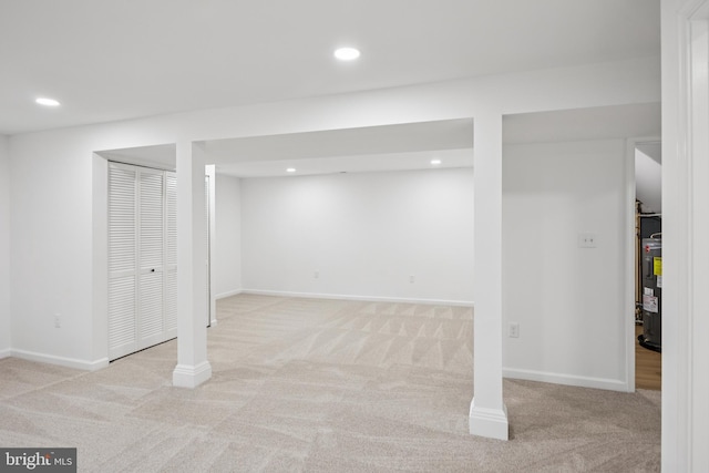 6612 Jacks Ct, Mount Airy, MD 21771 - finished below grade area with carpet floors, recessed lighting, and water heater
