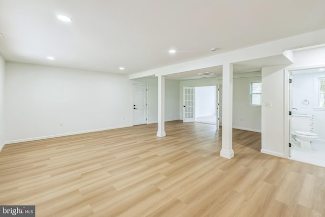 6612 Jacks Ct, Mount Airy, MD 21771 - basement with light wood-style floors and recessed lighting