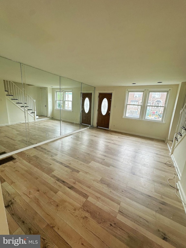 7269 Rutland St, Philadelphia, PA 19149 - entryway featuring stairway and light wood-type flooring