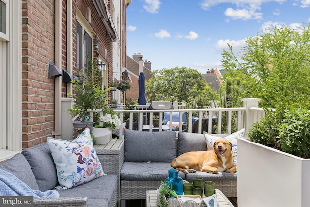 1206 N Pitt St, Alexandria, VA 22314 - balcony featuring an outdoor hangout area