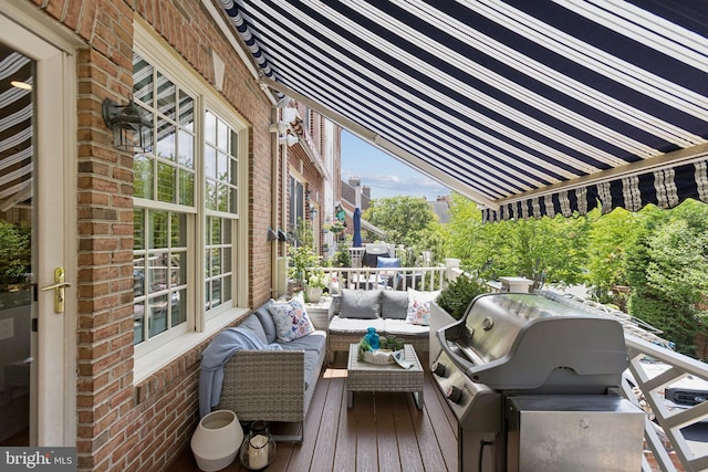 1206 N Pitt St, Alexandria, VA 22314 - wooden deck featuring outdoor lounge area and grilling area