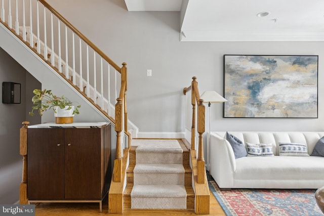 1206 N Pitt St, Alexandria, VA 22314 - stairs with wood finished floors and baseboards