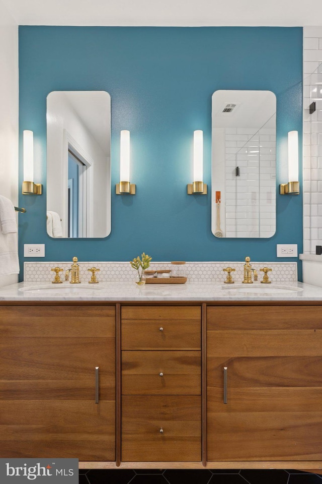 1206 N Pitt St, Alexandria, VA 22314 - full bath featuring double vanity and a tile shower