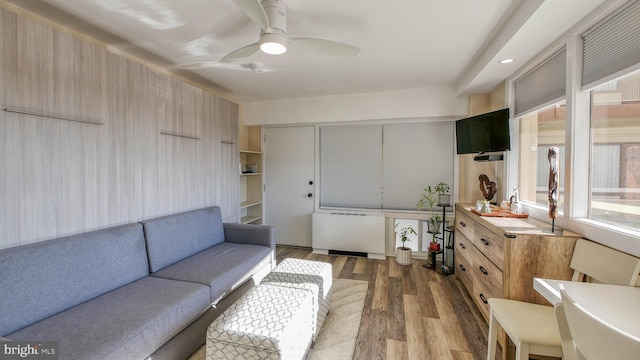 108 Montpelier Ave Unit 214, Atlantic City, NJ 08401 - living room with wood finished floors and a ceiling fan