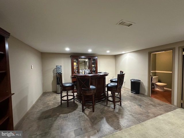 82 Blue Fox Ln, Richboro, PA 18954 - indoor dry bar with recessed lighting and stone finish floors