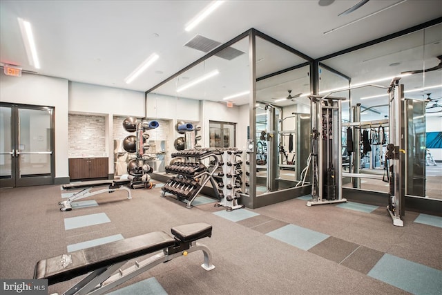 1761 Old Meadow Rd Unit 412, Mclean, VA 22102 - workout area featuring french doors