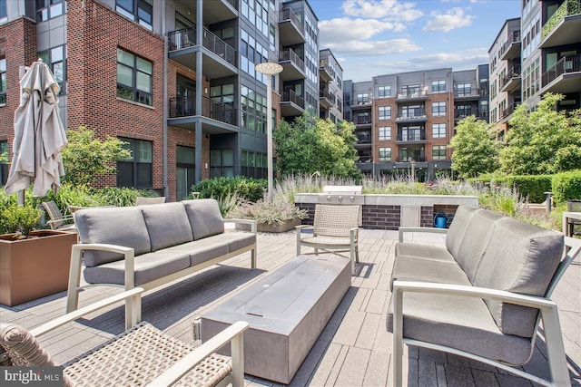 1761 Old Meadow Rd Unit 412, Mclean, VA 22102 - view of patio / terrace featuring an outdoor living space