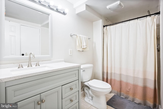 2074 Royal Fern Ct Unit 1C, Reston, VA 20191 - bathroom with vanity, tile patterned floors, and a shower with curtain