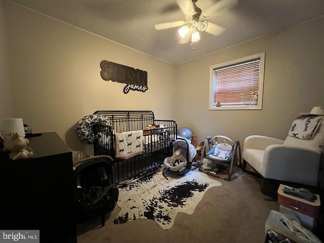 14412 Old Hancock Rd NE, Cumberland, MD 21502 - bedroom featuring carpet floors, a crib, and ceiling fan