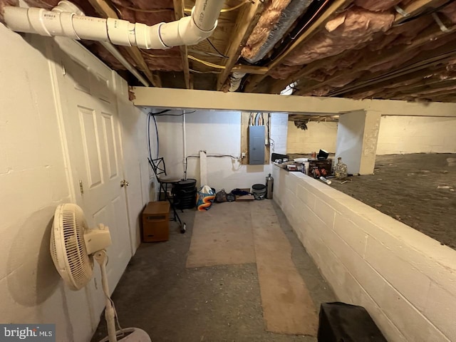14412 Old Hancock Rd NE, Cumberland, MD 21502 - unfinished basement featuring electric panel and concrete block wall