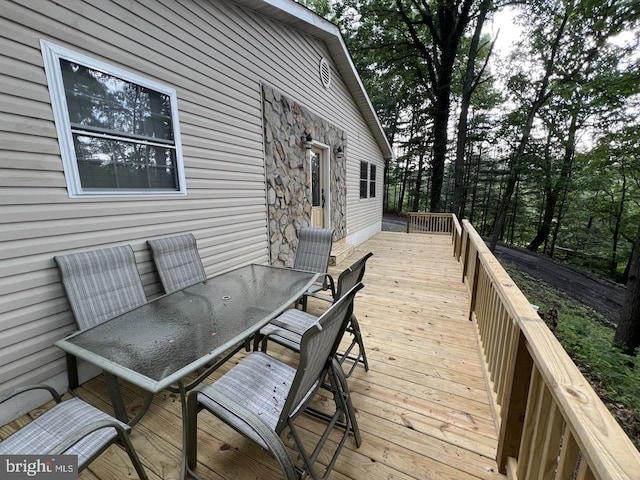 14412 Old Hancock Rd NE, Cumberland, MD 21502 - wooden deck with outdoor dining area