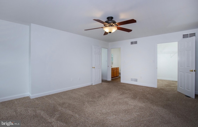 2125 Chatham Way, Harrisburg, PA 17110 - unfurnished bedroom featuring carpet flooring, a spacious closet, connected bathroom, a closet, and a ceiling fan