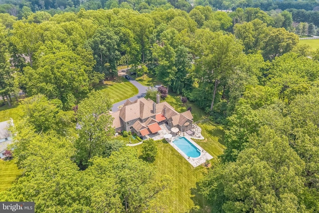 650 S Warren Ave, Malvern, PA 19355 - bird's eye view of a pool area and a forest