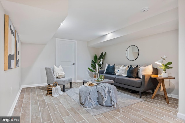 19 N Smallwood St, Baltimore, MD 21223 - living room with wood tiled floors and baseboards