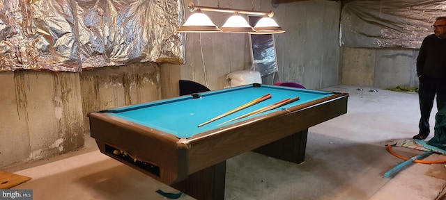 13209 Marthas Choice Cir, Bowie, MD 20720 - game room with billiards and unfinished concrete floors