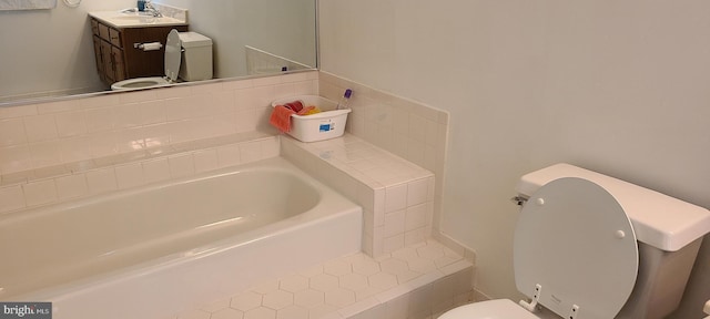 13209 Marthas Choice Cir, Bowie, MD 20720 - full bathroom with vanity, a bath, and tasteful backsplash