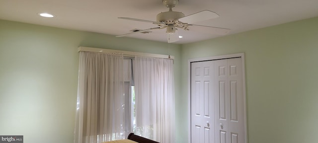 13209 Marthas Choice Cir, Bowie, MD 20720 - unfurnished bedroom featuring recessed lighting, a closet, and a ceiling fan