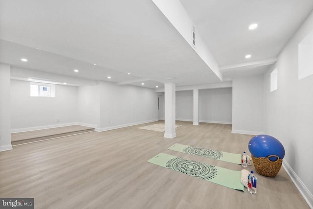 8247 River Rd, Pennsauken, NJ 08110 - basement with wood finished floors and recessed lighting