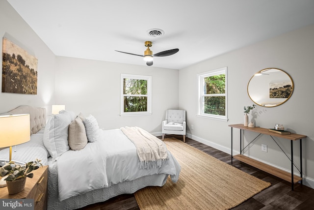 9017 Marcella Ave, Randallstown, MD 21133 - bedroom with dark wood-type flooring and ceiling fan