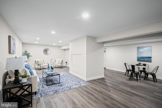 9017 Marcella Ave, Randallstown, MD 21133 - living room featuring wood finished floors and recessed lighting