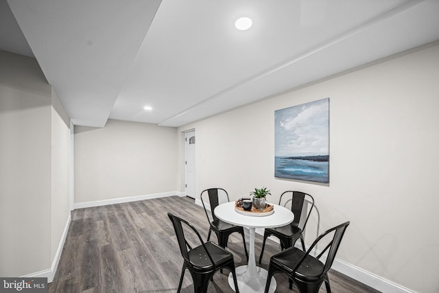 9017 Marcella Ave, Randallstown, MD 21133 - dining room featuring dark wood finished floors and recessed lighting