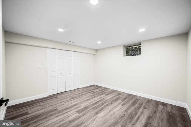 9017 Marcella Ave, Randallstown, MD 21133 - basement featuring wood finished floors and recessed lighting