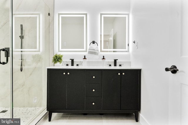 7214 16th Ave, Takoma Park, MD 20912 - full bath with double vanity and a marble finish shower