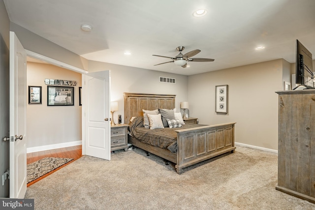 15 Boraten Cir, Royersford, PA 19468 - bedroom featuring light carpet, recessed lighting, and a ceiling fan