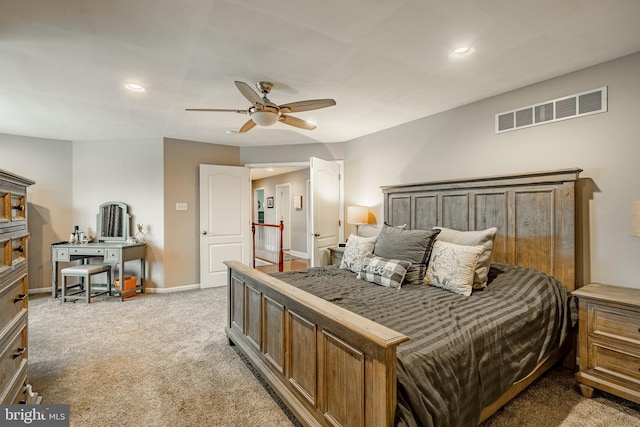 15 Boraten Cir, Royersford, PA 19468 - bedroom featuring light colored carpet, a ceiling fan, and recessed lighting