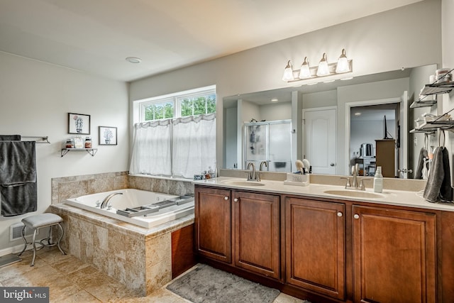 15 Boraten Cir, Royersford, PA 19468 - full bathroom with a shower stall, double vanity, and a garden tub