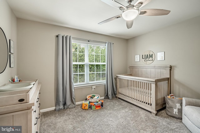 15 Boraten Cir, Royersford, PA 19468 - bedroom with a crib, carpet flooring, and ceiling fan