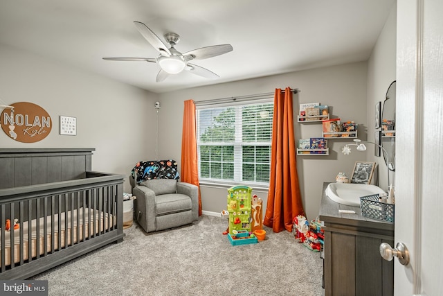 15 Boraten Cir, Royersford, PA 19468 - bedroom with a crib, carpet, and ceiling fan