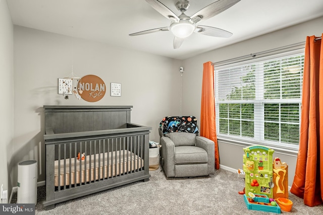 15 Boraten Cir, Royersford, PA 19468 - bedroom with a crib, carpet floors, and a ceiling fan
