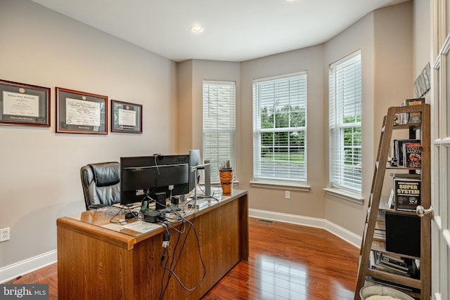 15 Boraten Cir, Royersford, PA 19468 - office area with plenty of natural light, dark wood-style floors, and recessed lighting