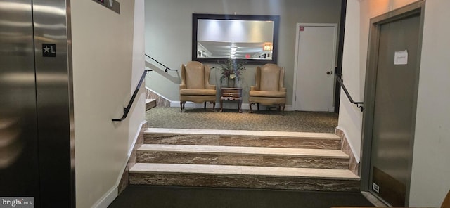 6100 Westchester Park Dr Unit 520, College Park, MD 20740 - stairway featuring baseboards