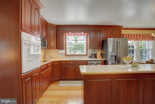 11733 Woodlea Dr, Waynesboro, PA 17268 - kitchen with stainless steel appliances, light countertops, healthy amount of natural light, and light wood-type flooring