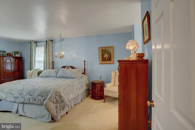 11733 Woodlea Dr, Waynesboro, PA 17268 - bedroom featuring carpet floors and a chandelier