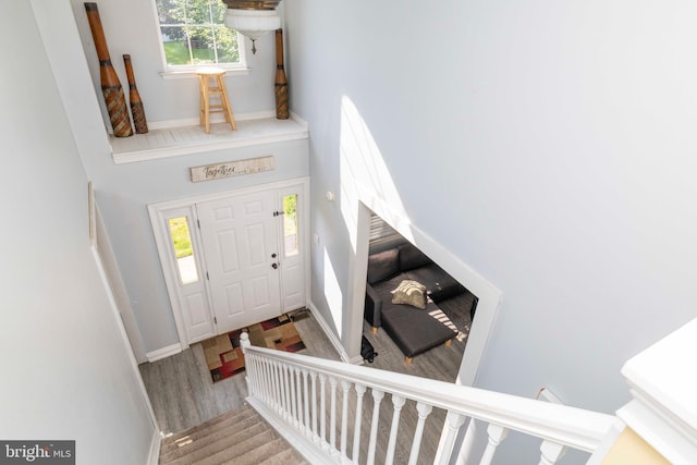 5960 Captain Milton E Major Ave, Bensalem, PA 19020 - entrance foyer with stairway and wood finished floors