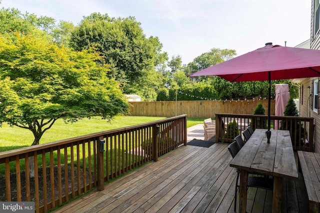 5960 Captain Milton E Major Ave, Bensalem, PA 19020 - wooden deck with a fenced backyard and outdoor dining area