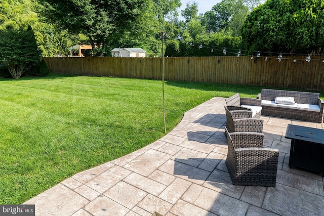 5960 Captain Milton E Major Ave, Bensalem, PA 19020 - fenced backyard with a patio area and outdoor lounge area