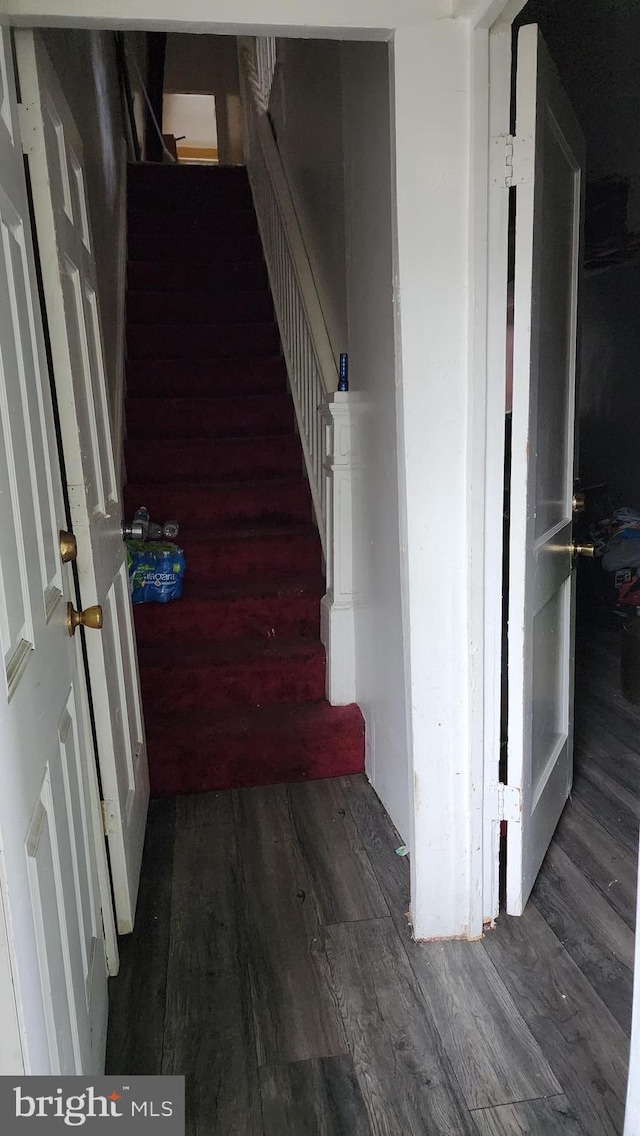 2618 E Biddle St, Baltimore, MD 21213 - stairway featuring wood finished floors