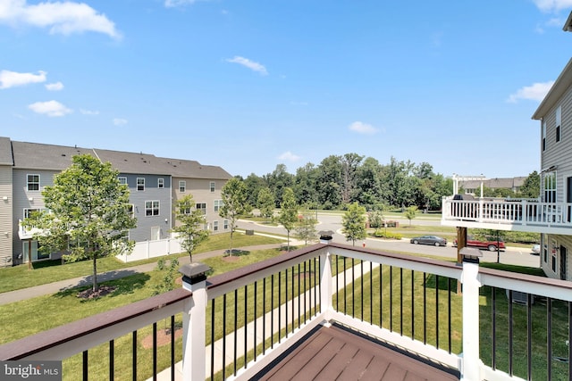 42510 Oak Park Sq, Ashburn, VA 20148 - wooden terrace with a lawn and a residential view